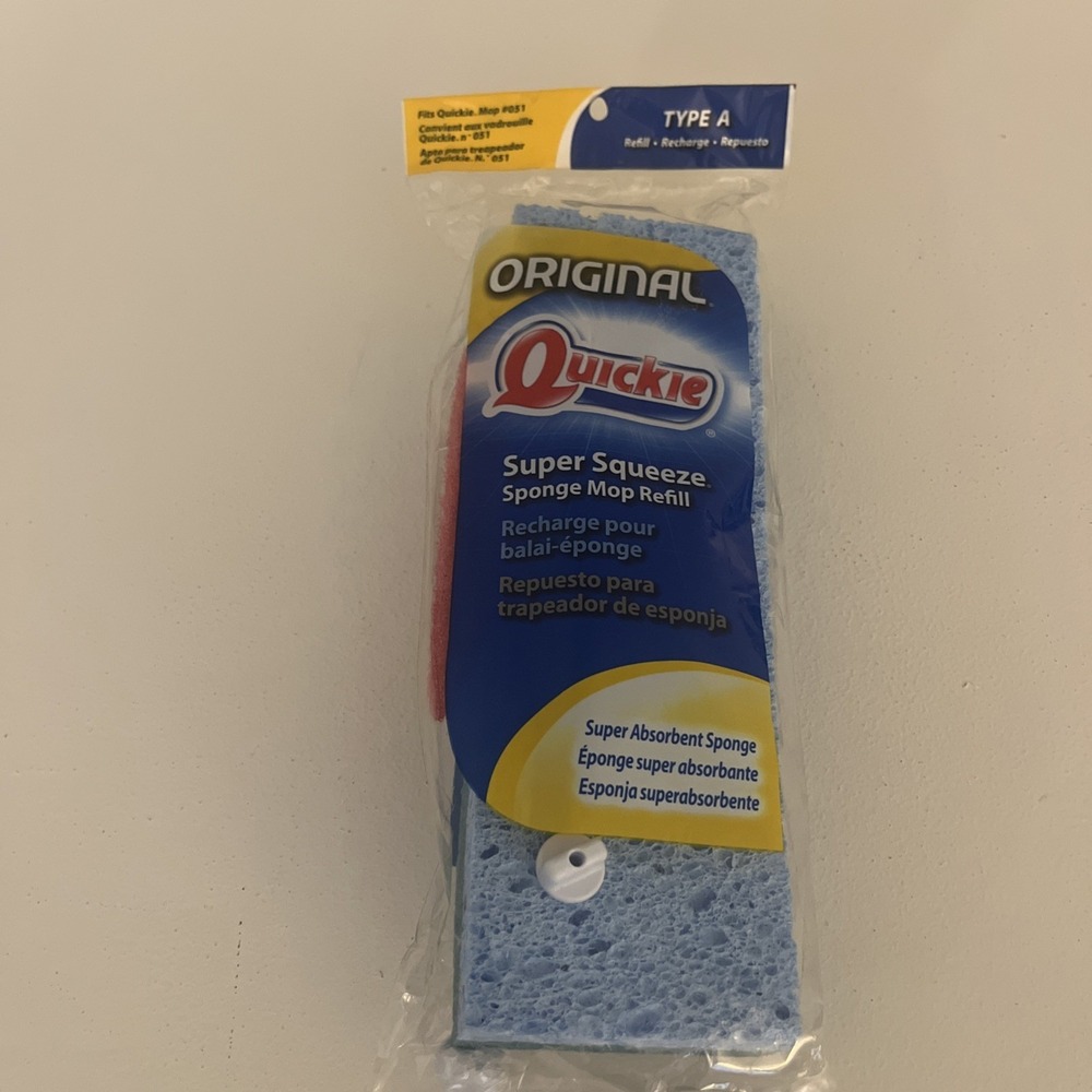 Quickie Super Squeeze Mop Refill Sponge Type‎ A for Mop #051 NEW/SEALED Retired